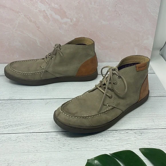 Sebago Ryde Chukka Boots in Dark Taupe Nubuck / Tan Leather 10.5M S1 - Picture 2 of 9